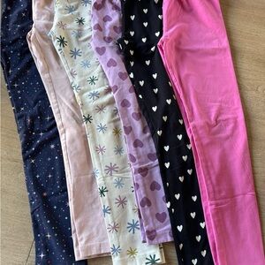 Hanna Anderson Girls Assorted Patterned & Solid Leggings - Hearts, Stars, Pink